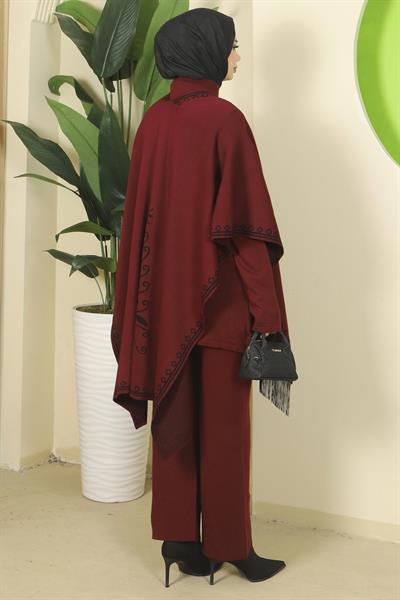 Pançolu Üçlü Triko Takım Bordo HM2814