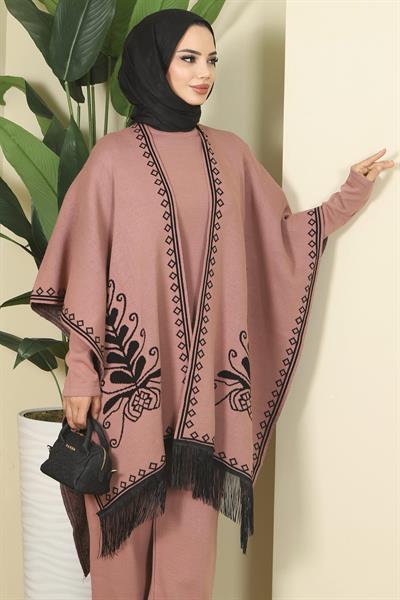 Pançolu Üçlü Triko Takım Gül Kurusu HM2814