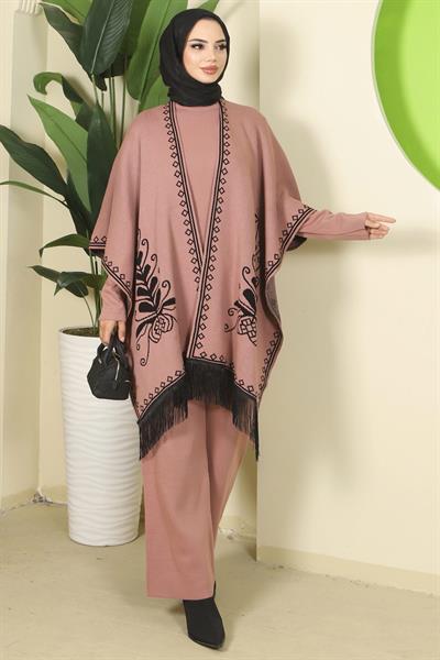 Pançolu Üçlü Triko Takım Gül Kurusu HM2814