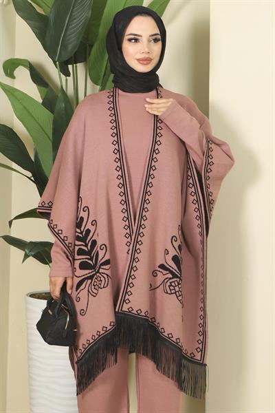 Pançolu Üçlü Triko Takım Gül Kurusu HM2814