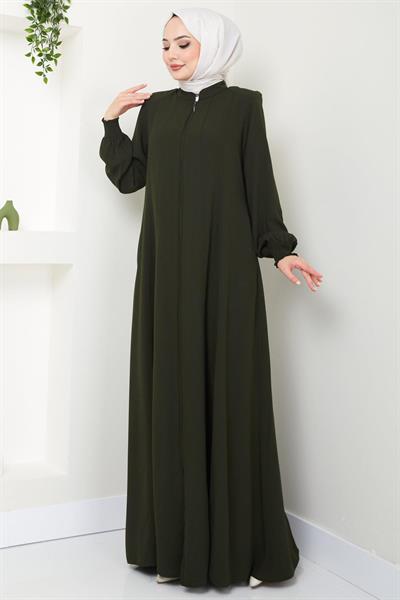 Parçalı Battal Beden Mevlana Ferace Haki HM02362