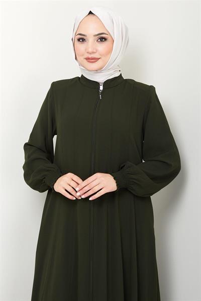 Parçalı Battal Beden Mevlana Ferace Haki HM02362