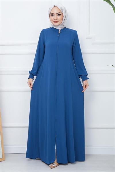 Parçalı Battal Beden Mevlana Ferace İndigo HM02362
