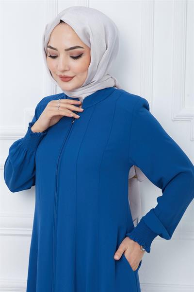 Parçalı Battal Beden Mevlana Ferace İndigo HM02362