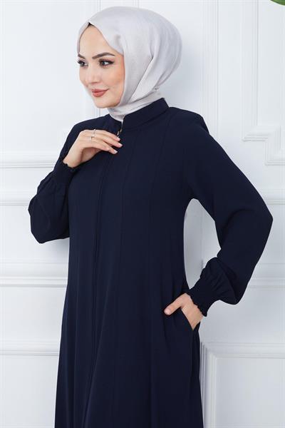 Parçalı Battal Beden Mevlana Ferace Lacivert HM02362