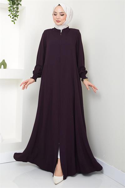 Parçalı Battal Beden Mevlana Ferace Mürdüm HM02362