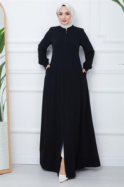 Parçalı Mevlana Ferace Siyah HM2362