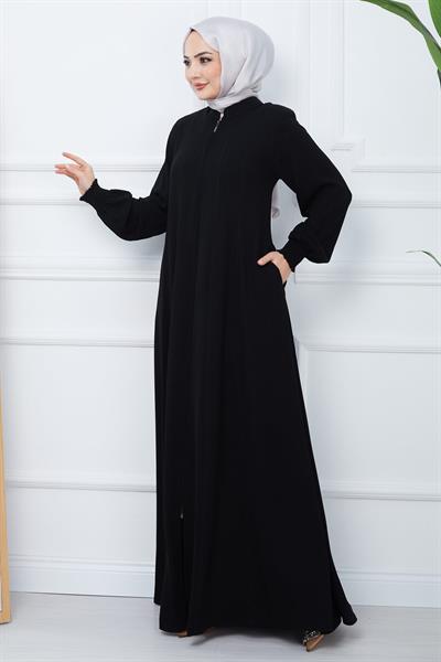 Parçalı Mevlana Ferace Siyah HM2362