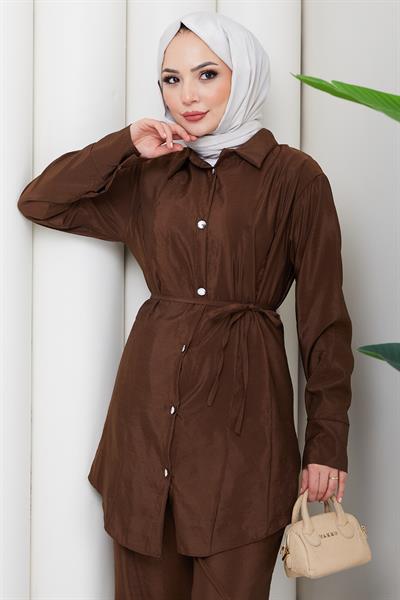 Pensli Bağcıklı İkili Takım Kahverengi HM2879