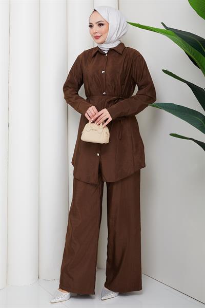 Pensli Bağcıklı İkili Takım Kahverengi HM2879
