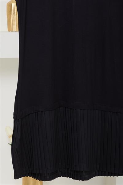 Piliseli Penye İçlik Sıfır Kol Siyah  HM2695