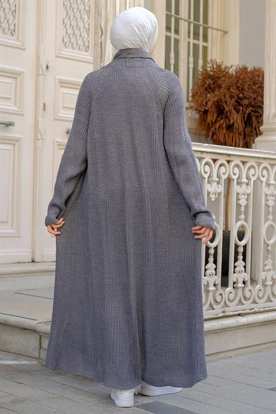 Şal Yaka Cepli Triko Hırka Antrasit HM2243