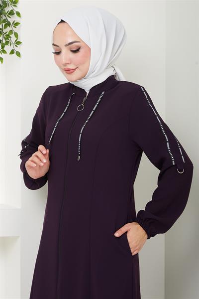 Şeritli Spor Ferace Mürdüm HM2483