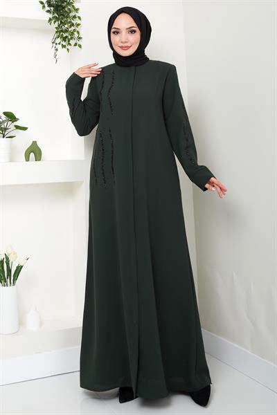 Sevgi Taşlı Ferace Haki HM2481