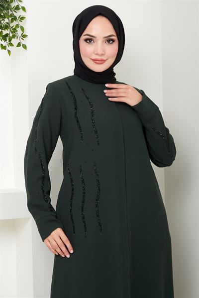 Sevgi Taşlı Ferace Haki HM2481