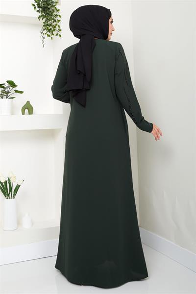 Sevgi Taşlı Ferace Haki HM2481