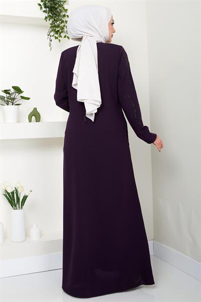 Sevgi Taşlı Ferace Mürdüm HM2481