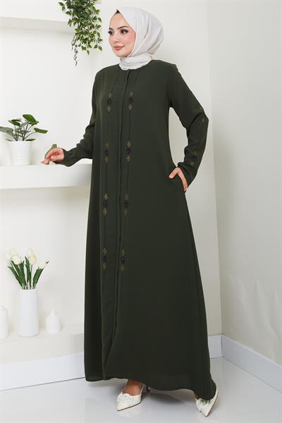 Simge Taşlı Ferace Haki HM2480