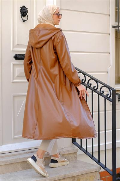 Suni Deri Trençkot Taba HM2278