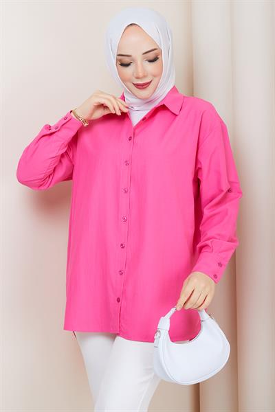 Tesettür Gömlek Pembe HM2894
