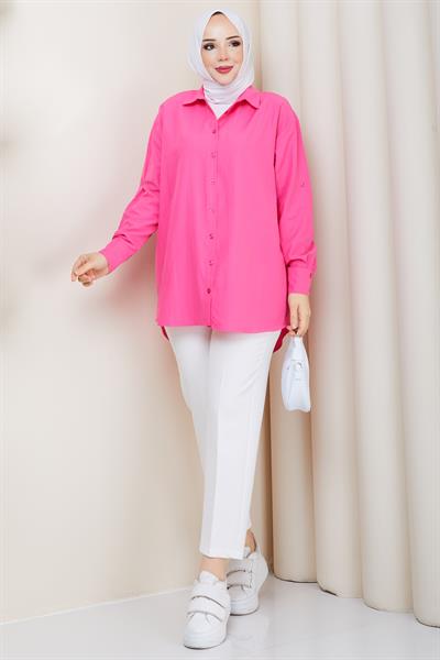 Tesettür Gömlek Pembe HM2894
