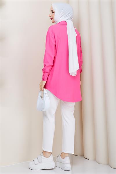 Tesettür Gömlek Pembe HM2894