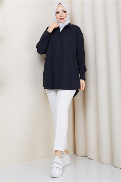 Tesettür Gömlek Siyah HM2894