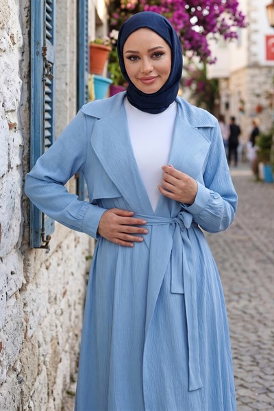 Uzun Kimonolu İkili Takım Bebe Mavisi HM2937