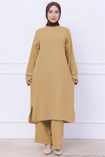 Uzun Tunikli Ayrobin Takım Camel HM2770