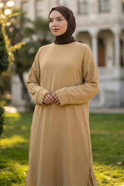 Uzun Tunikli Ayrobin Takım Camel HM2770