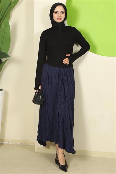 Yarım Fermuarlı Body Siyah HM2830