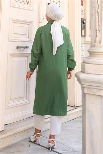 Yazlık Uzun Pamuklu Tunik Haki HM2109