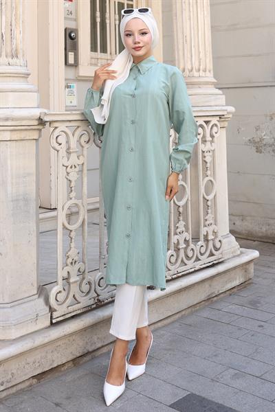 Yazlık Uzun Pamuklu Tunik Mint HM2109