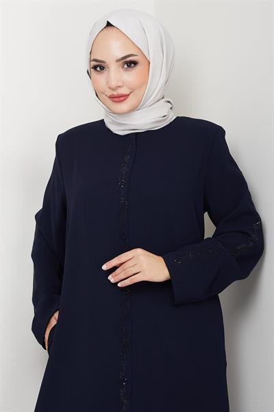 Zikzak Taşlı Ferace Lacivert HM2848