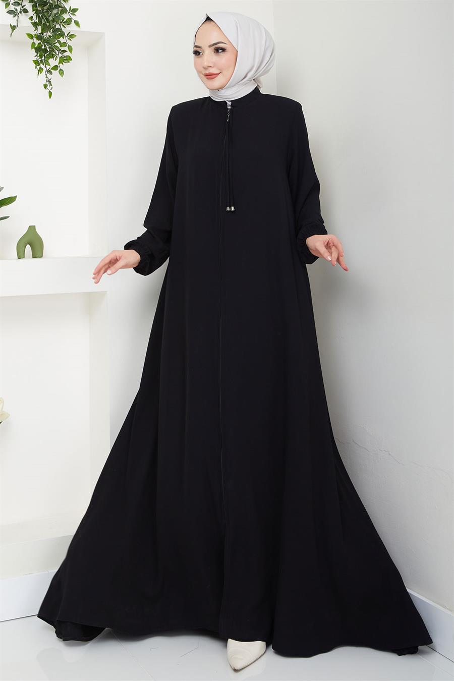 Bağcıklı Mevlana Ferace Siyah HM2644