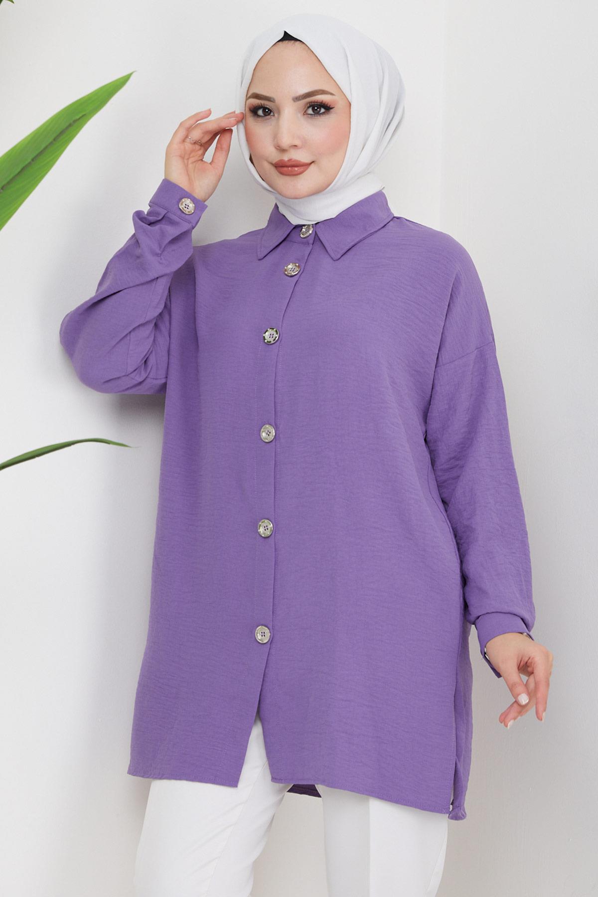 Aerobin Oversize Tunik Lila HM2324