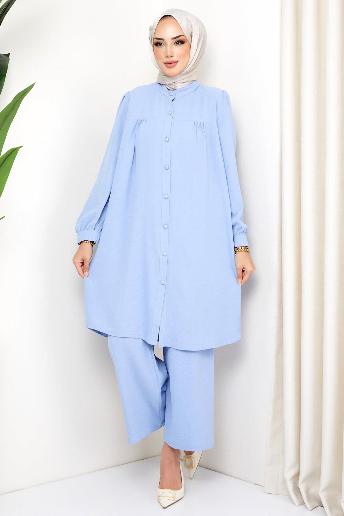 Aerobin Tunik Pantolon İkili Takım Bebe Mavisi HM2155