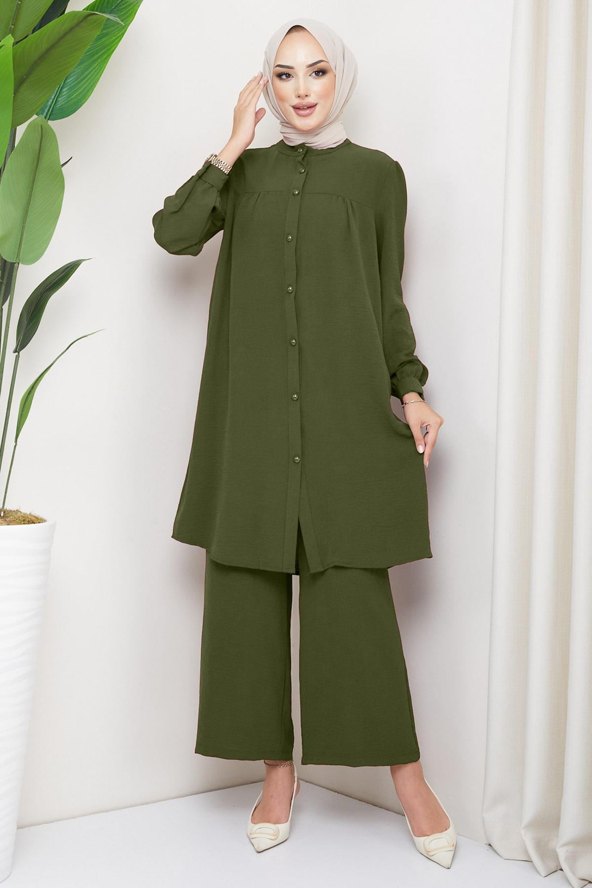 Aerobin Tunik Pantolon İkili Takım Haki HM2155