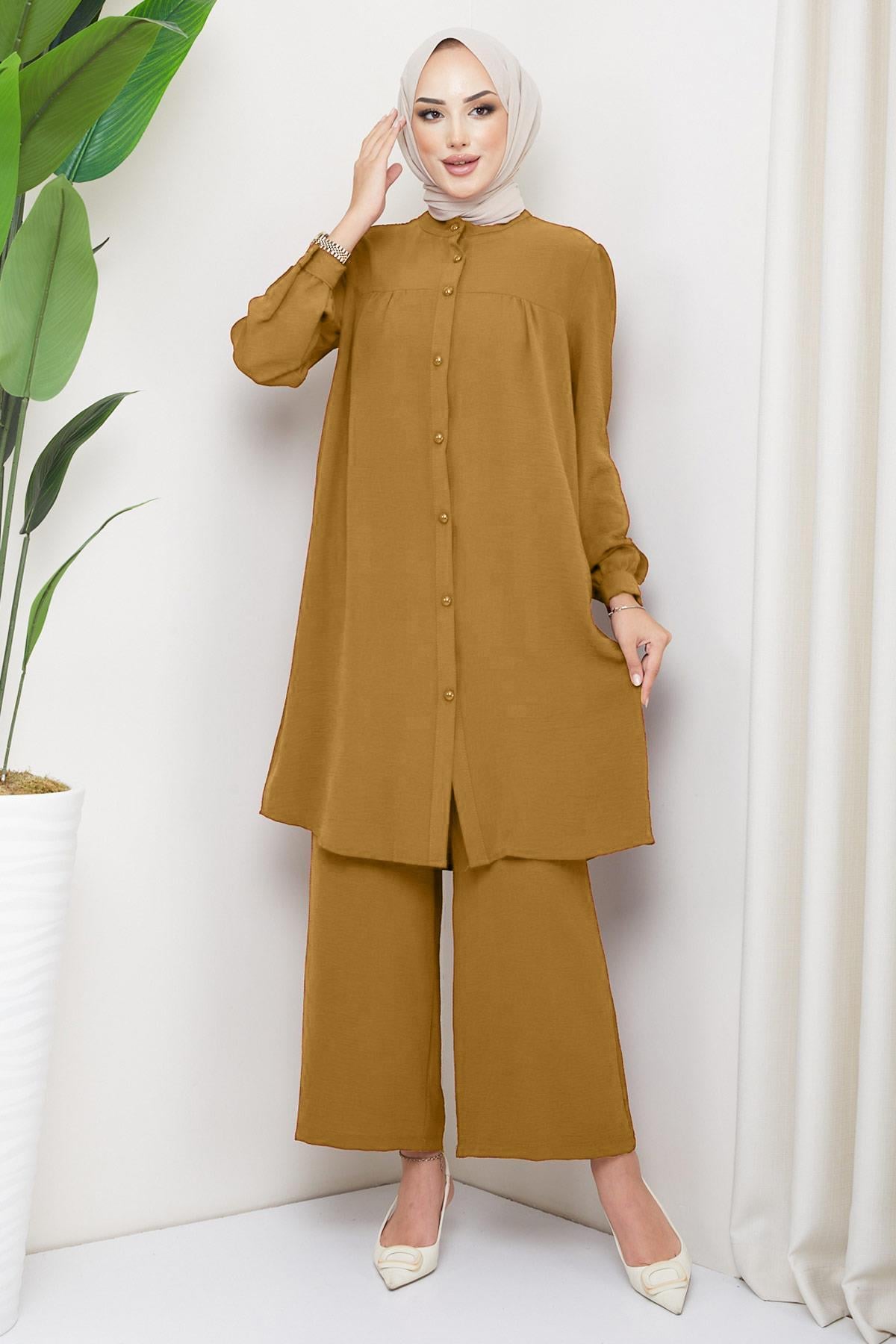 Aerobin Tunik Pantolon İkili Takım Hardal HM2155
