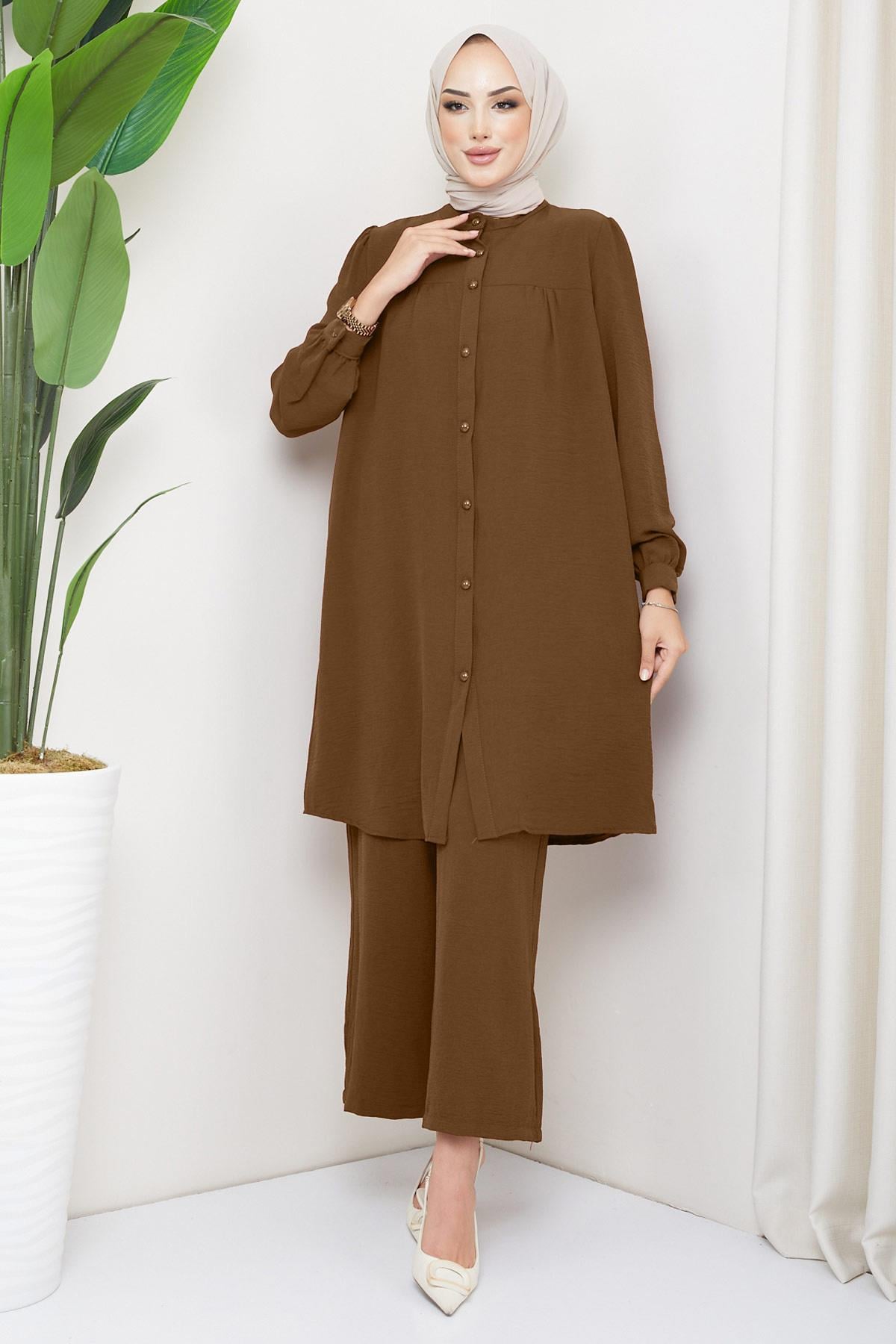 Aerobin Tunik Pantolon İkili Takım Kahverengi HM2155