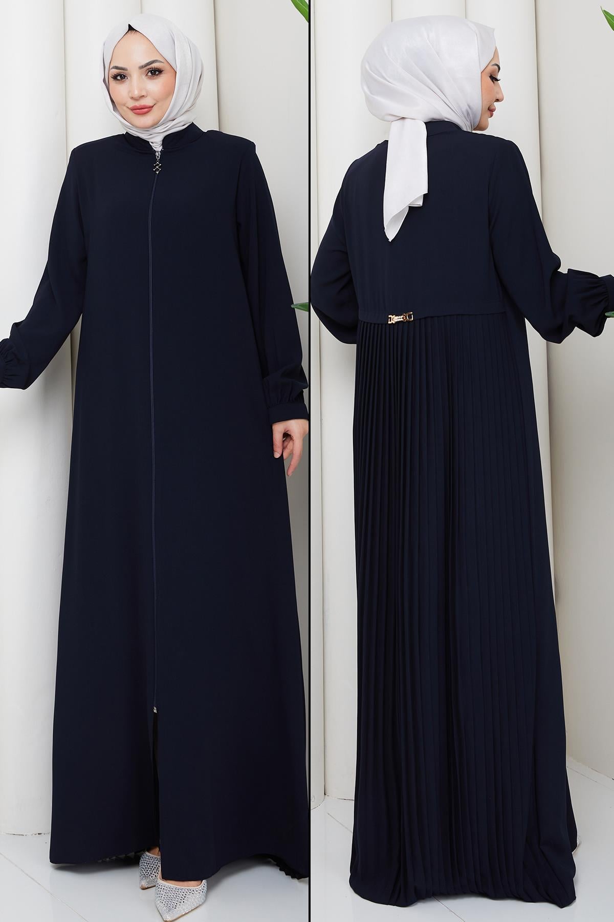 Arkası Piliseli Ferace Lacivert HM2906