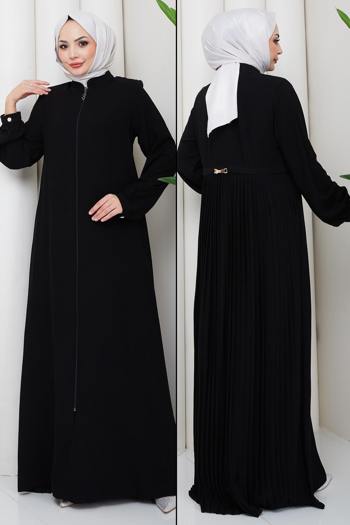 Arkası Piliseli Ferace Siyah HM2906