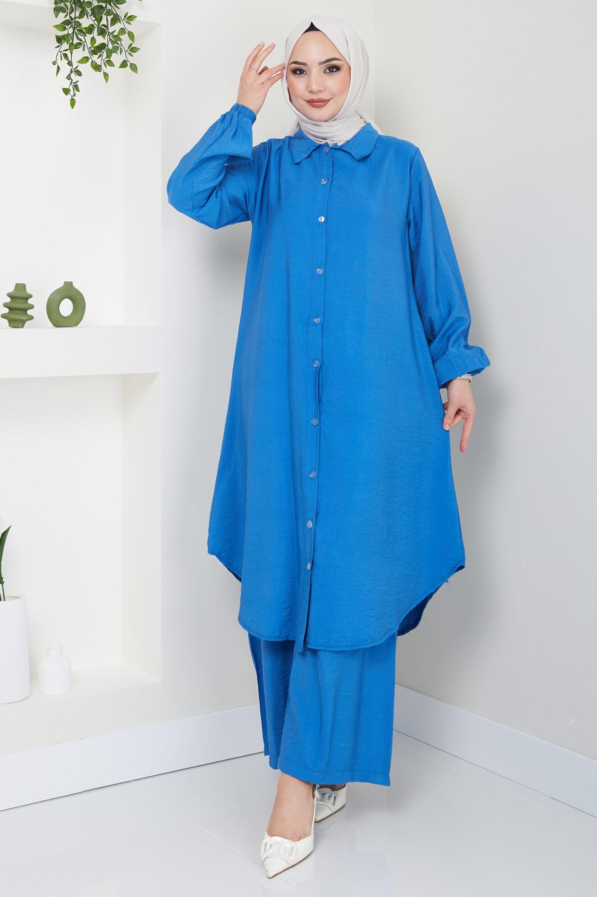 Beyza Tunik Pantolon İkili Takım İndigo HM2385