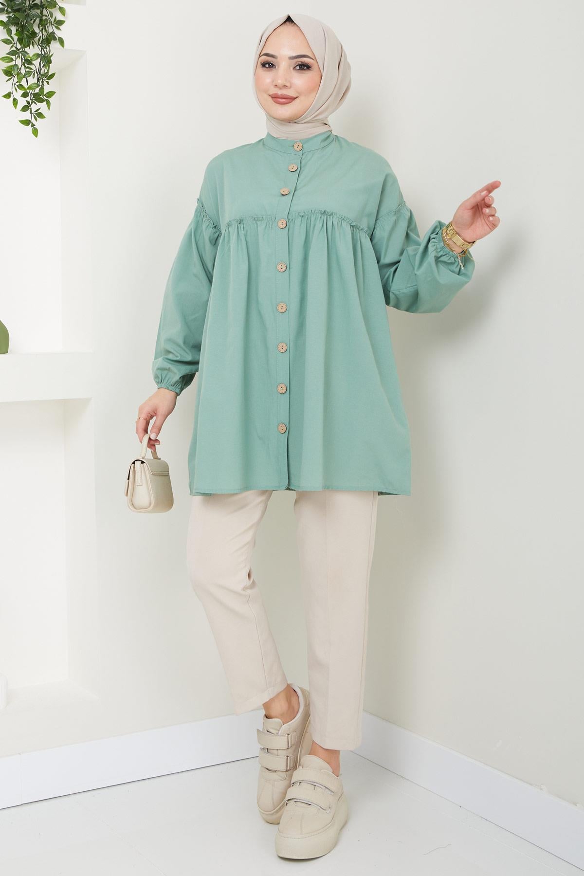 Büzgülü Tunik Mint HM2411