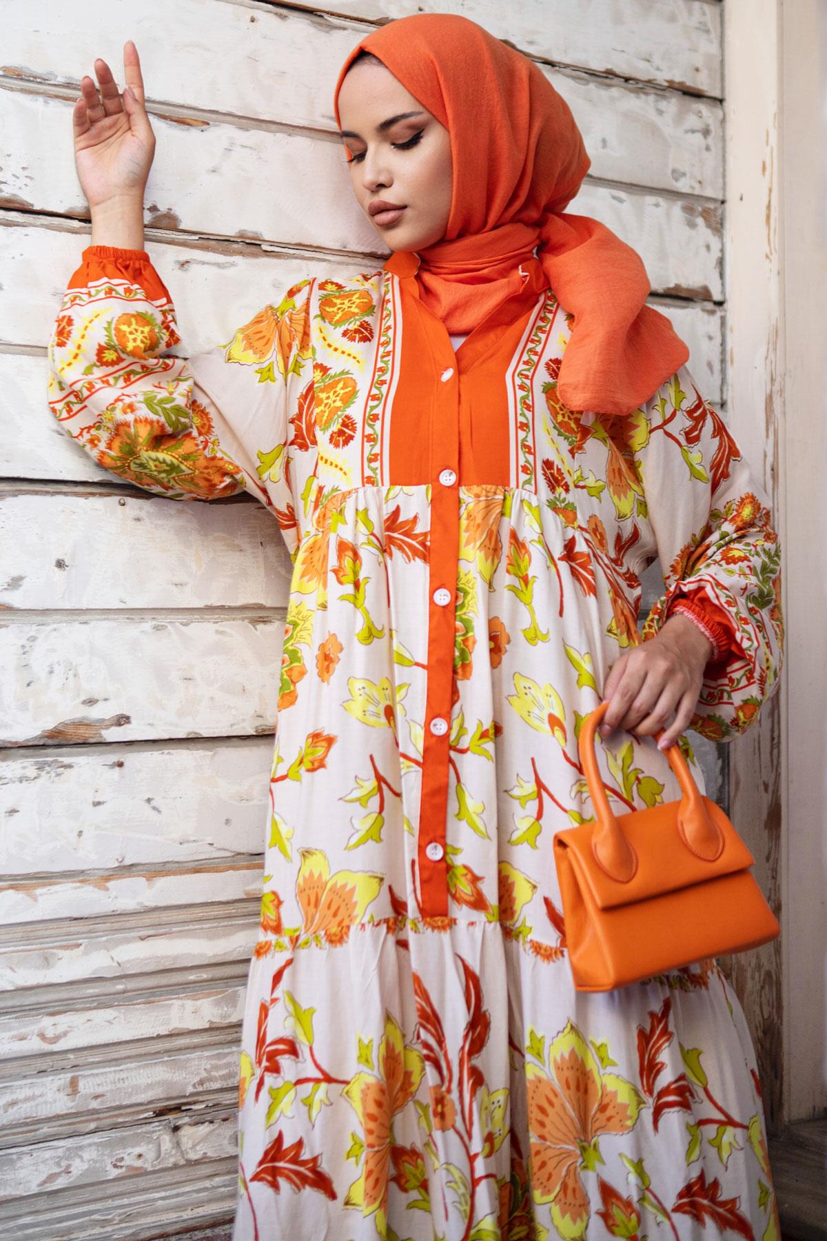 Cattleya Elbise Turuncu HM2294