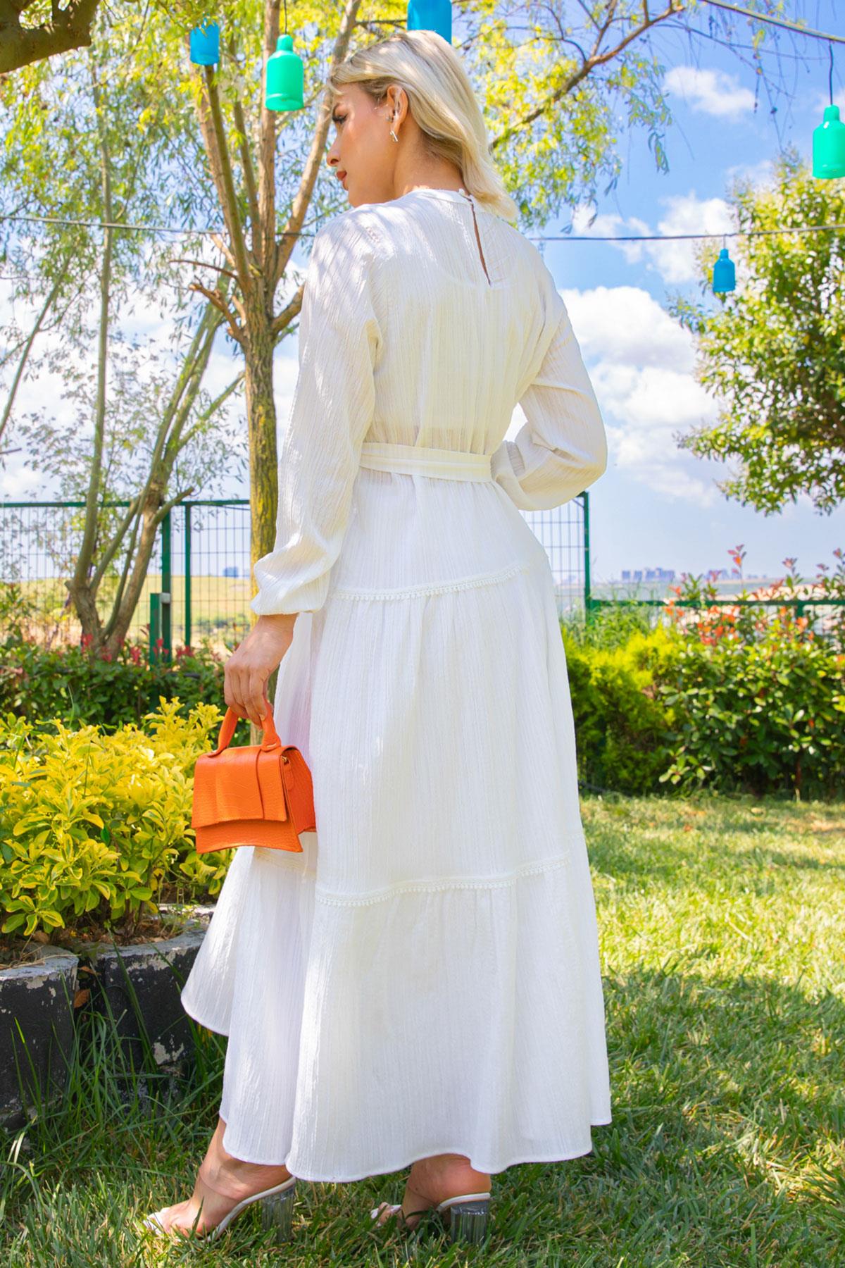 Dantelli Yazlık Elbise Beyaz