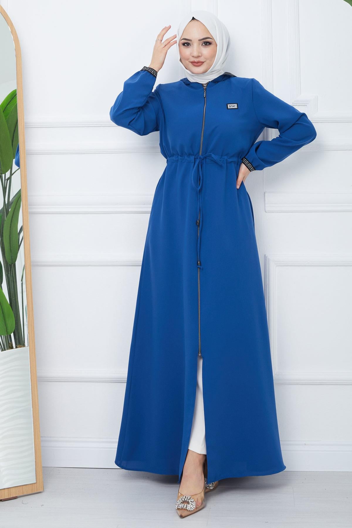 File Kapşonlu Bağlamalı Ferace İndigo HM2360