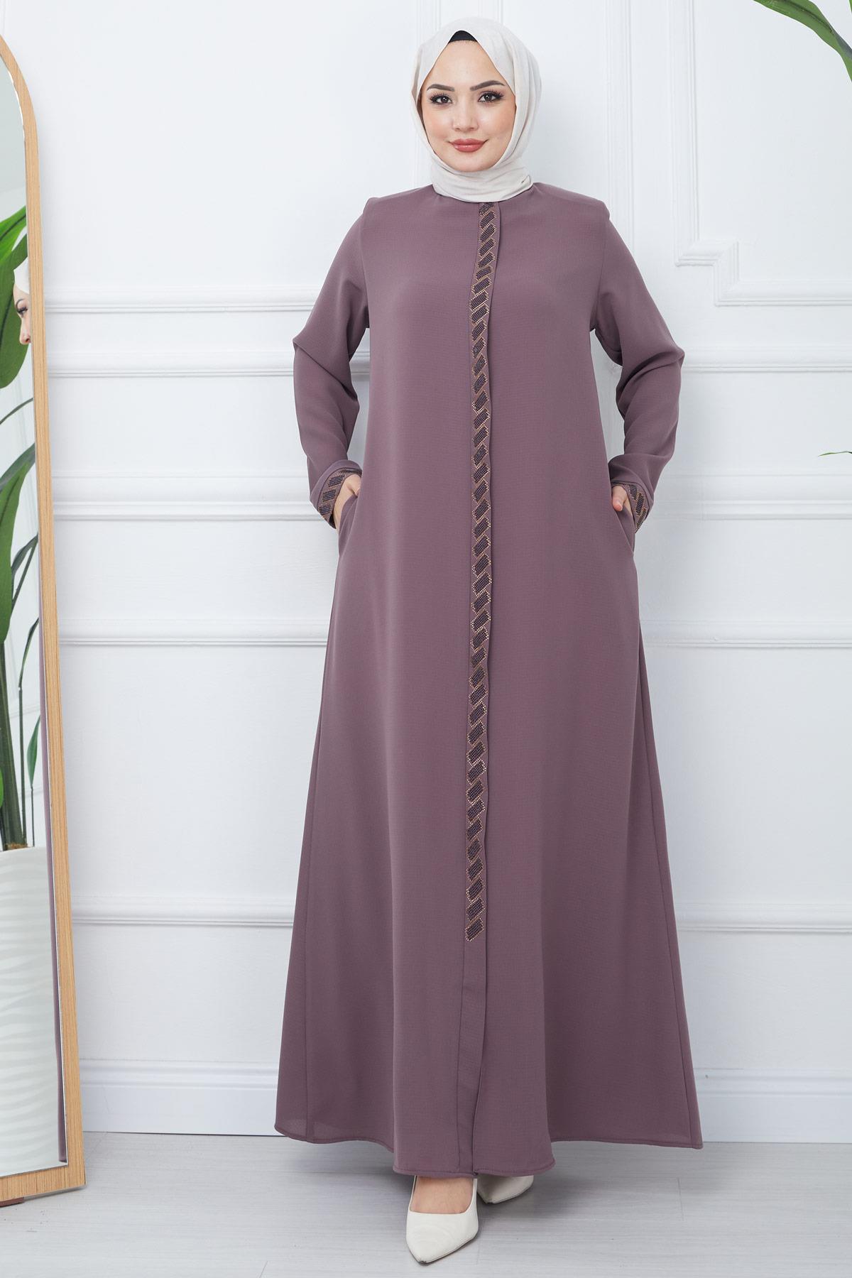 Gizem Taşlı Ferace Gül Kurusu HM2358