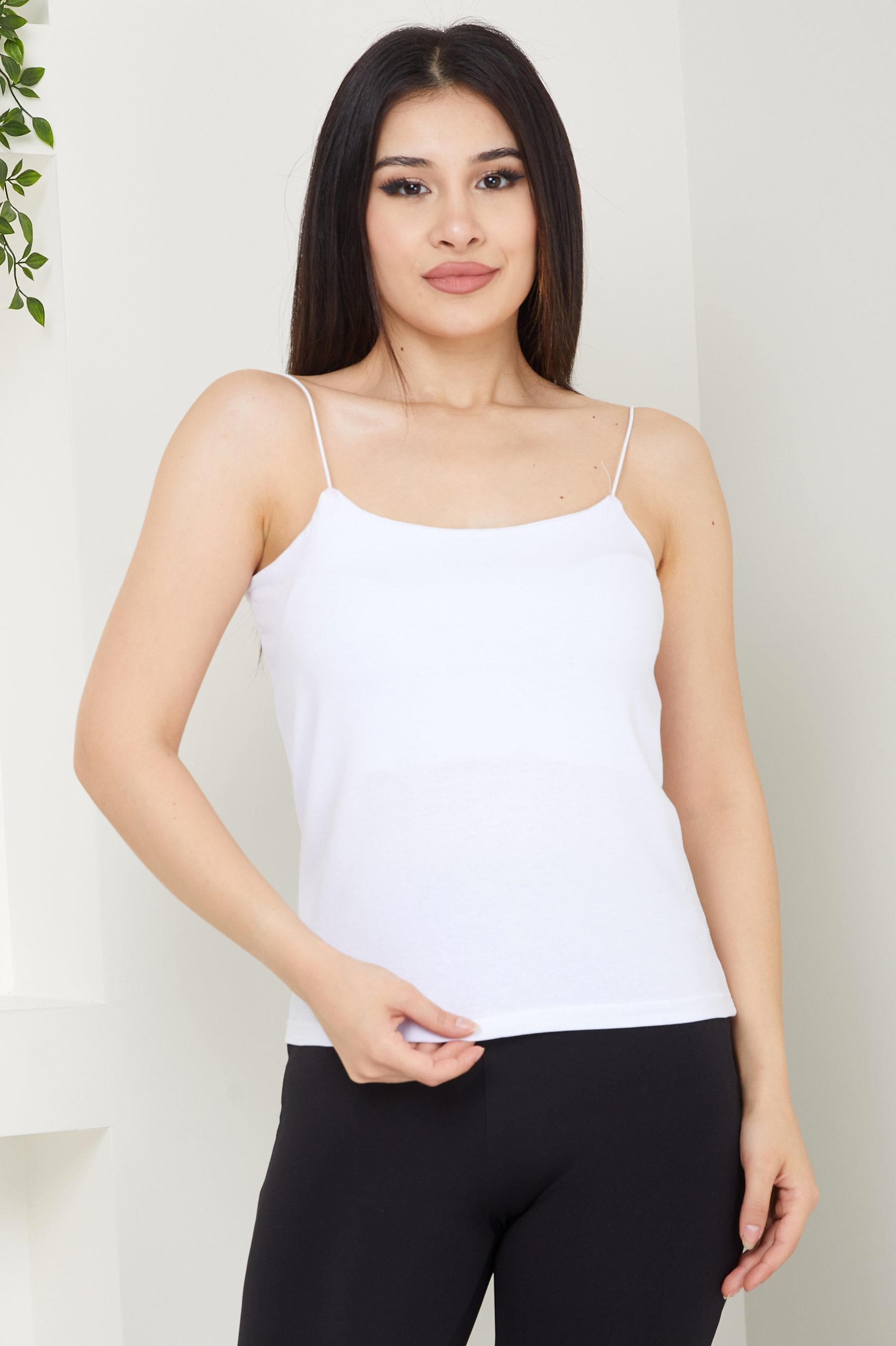 İp Askılı Crop Beyaz HM2462