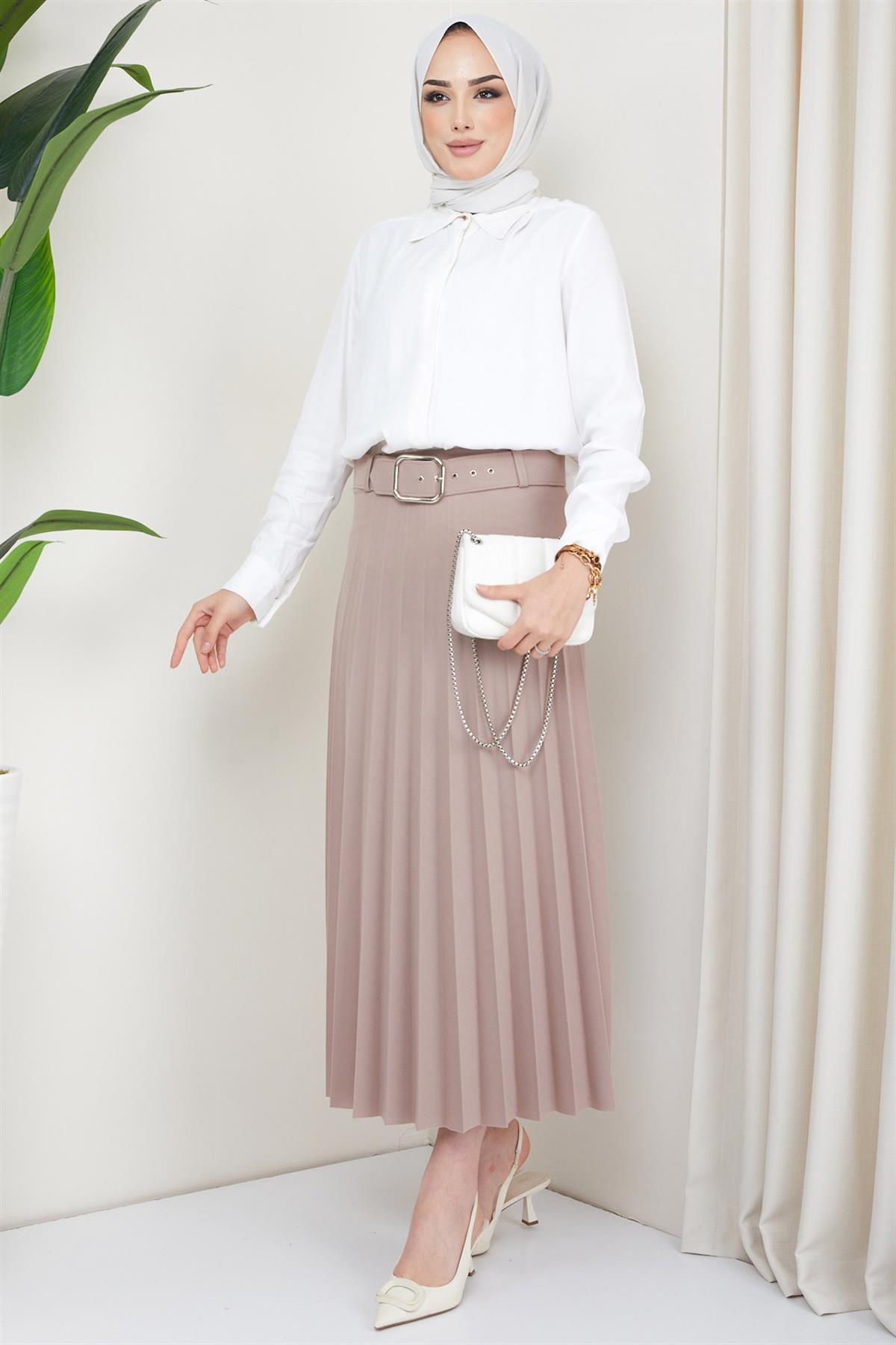 Kemerli Piliseli Etek